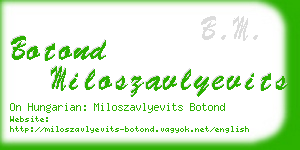 botond miloszavlyevits business card